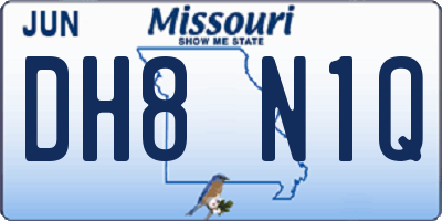 MO license plate DH8N1Q