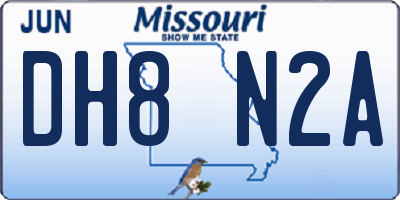 MO license plate DH8N2A