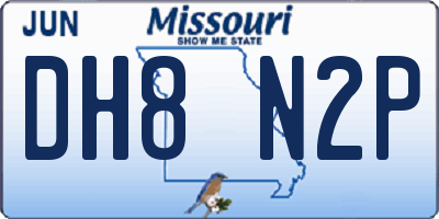 MO license plate DH8N2P