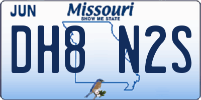 MO license plate DH8N2S