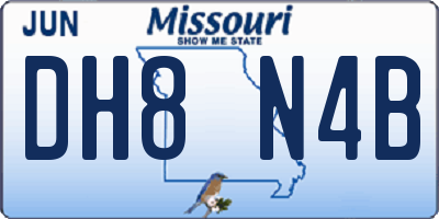 MO license plate DH8N4B