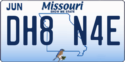 MO license plate DH8N4E