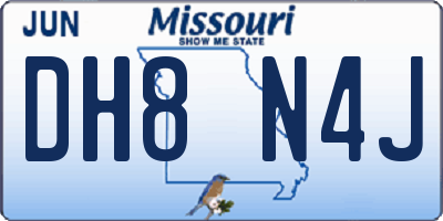 MO license plate DH8N4J