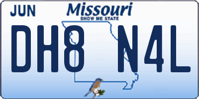 MO license plate DH8N4L
