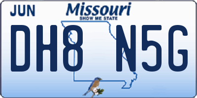 MO license plate DH8N5G