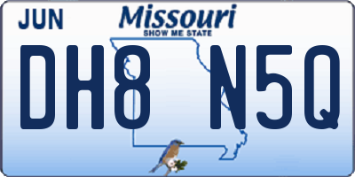 MO license plate DH8N5Q