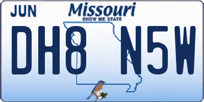MO license plate DH8N5W