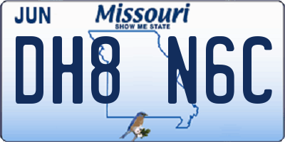 MO license plate DH8N6C