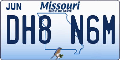 MO license plate DH8N6M