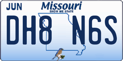 MO license plate DH8N6S