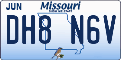 MO license plate DH8N6V