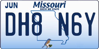 MO license plate DH8N6Y