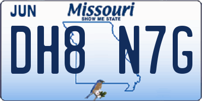 MO license plate DH8N7G