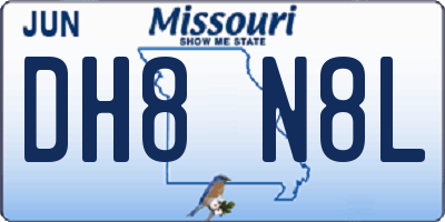 MO license plate DH8N8L