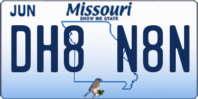 MO license plate DH8N8N