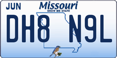 MO license plate DH8N9L