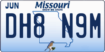 MO license plate DH8N9M