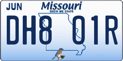 MO license plate DH8O1R
