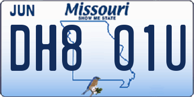 MO license plate DH8O1U