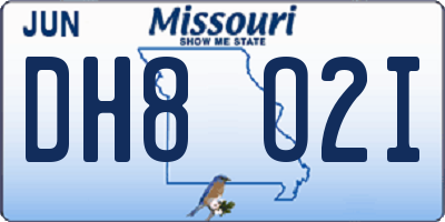 MO license plate DH8O2I