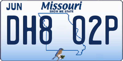 MO license plate DH8O2P