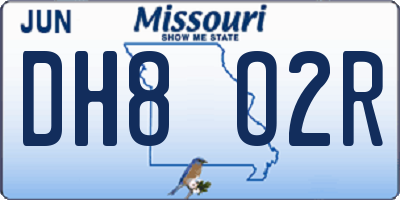 MO license plate DH8O2R