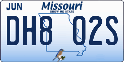 MO license plate DH8O2S