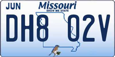 MO license plate DH8O2V