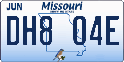 MO license plate DH8O4E