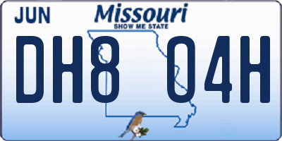MO license plate DH8O4H