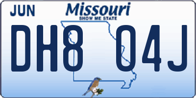 MO license plate DH8O4J