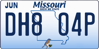 MO license plate DH8O4P