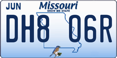 MO license plate DH8O6R