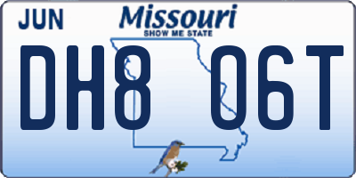 MO license plate DH8O6T