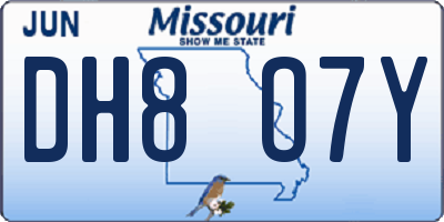MO license plate DH8O7Y