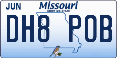 MO license plate DH8P0B