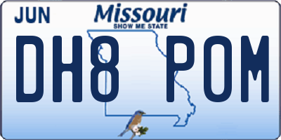 MO license plate DH8P0M