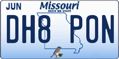 MO license plate DH8P0N