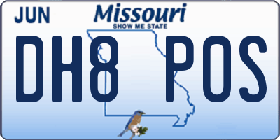 MO license plate DH8P0S