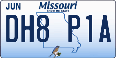 MO license plate DH8P1A