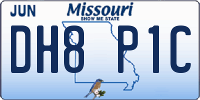 MO license plate DH8P1C