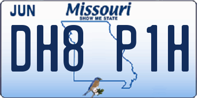 MO license plate DH8P1H
