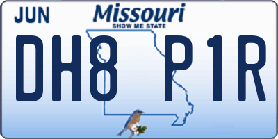 MO license plate DH8P1R