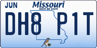 MO license plate DH8P1T