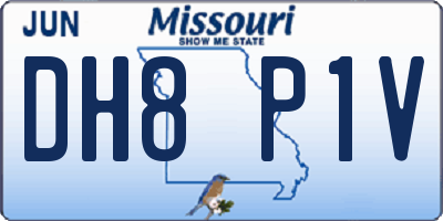 MO license plate DH8P1V