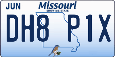 MO license plate DH8P1X