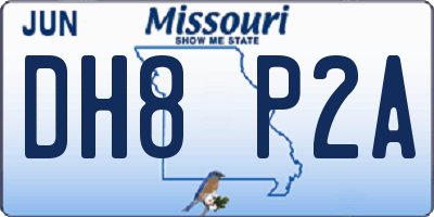 MO license plate DH8P2A
