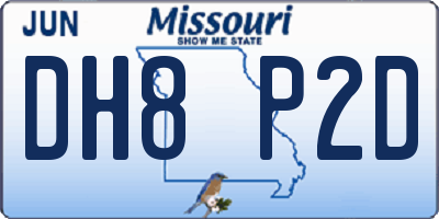 MO license plate DH8P2D