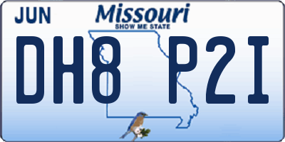 MO license plate DH8P2I