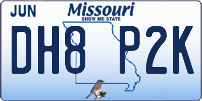 MO license plate DH8P2K